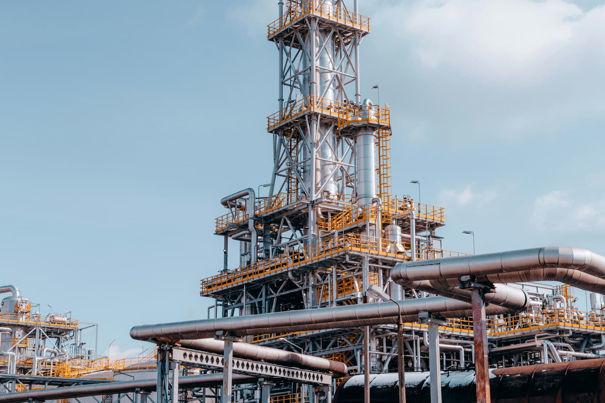 Industrial valves and pipework inside a process plant