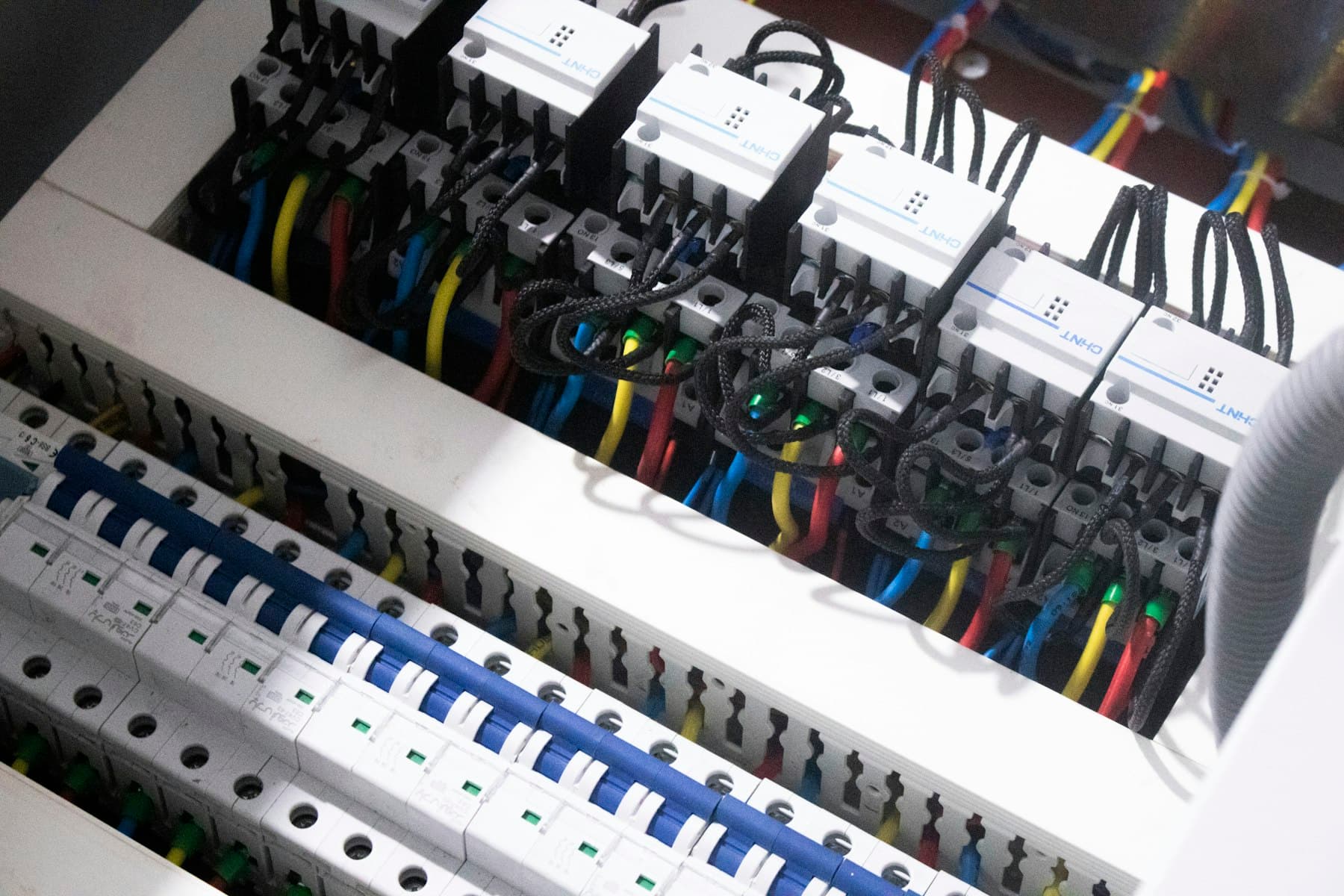 Wiring terminated inside an industrial switch box